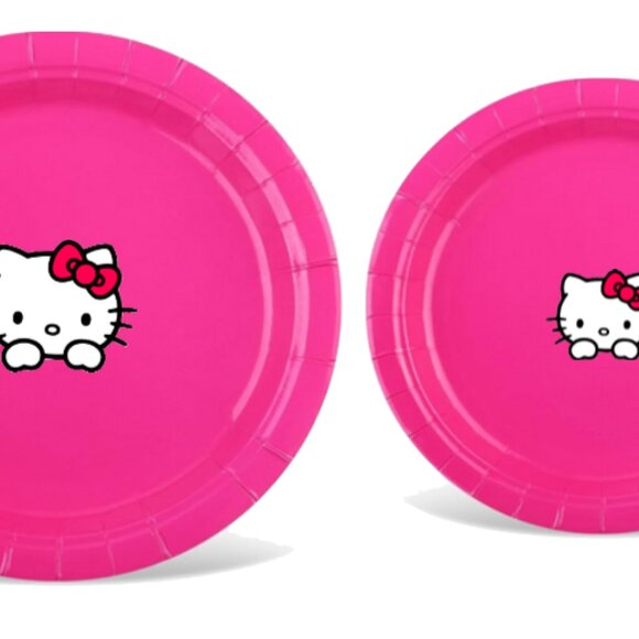 Kitty Party Supplies Set, Pink Paper Plates and Napkins, 45 Count - Picture 4 of 4